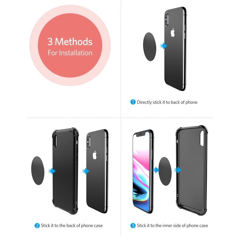 50pcslot 35mm laser pattern metal plate disk iron sheet for magnet mobile phone holder iron plate sticker for car phone holder free global shipping