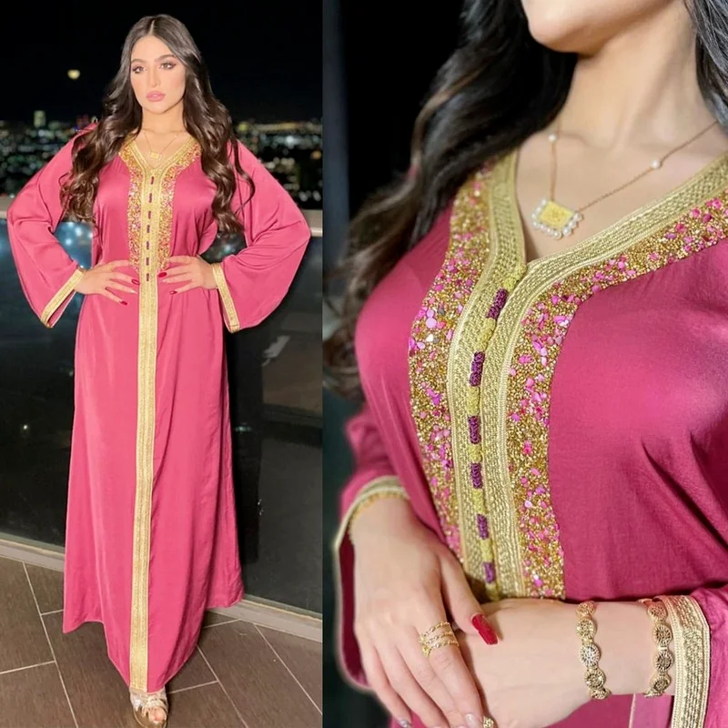 

Eid Abaya Dubai Turkish Islamic Clothing Kaftan Long Dresses For Muslim Women Evening Gowns Malaysia Elegant Flannel Dresses
