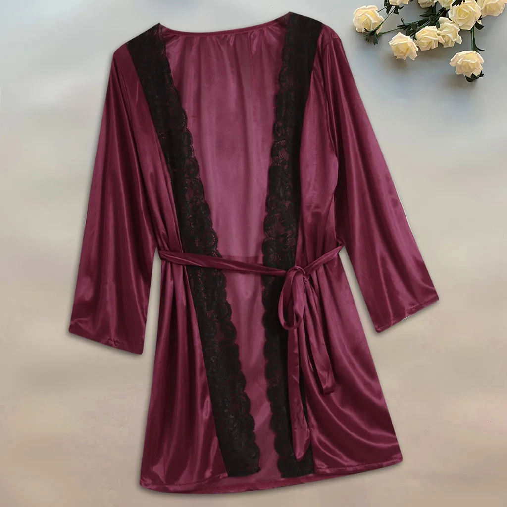 Женское кружевное нижнее белье мягкая бесшовная ночная рубашка из атласа размер