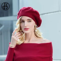 fs autumn winter hat 100 100 wool beret women french artist painter hats vintage lady girls female warm chapeau femme cap 2020