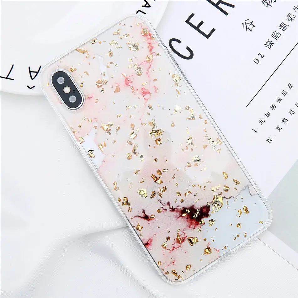 Lovebay Золотая фольга Bling marble для iPhone 11 Pro Max X XS Max XR чехол для телефона мягкий ТПУ чехол для iPhone 7 8 6 6s Plus блестящий чехол
