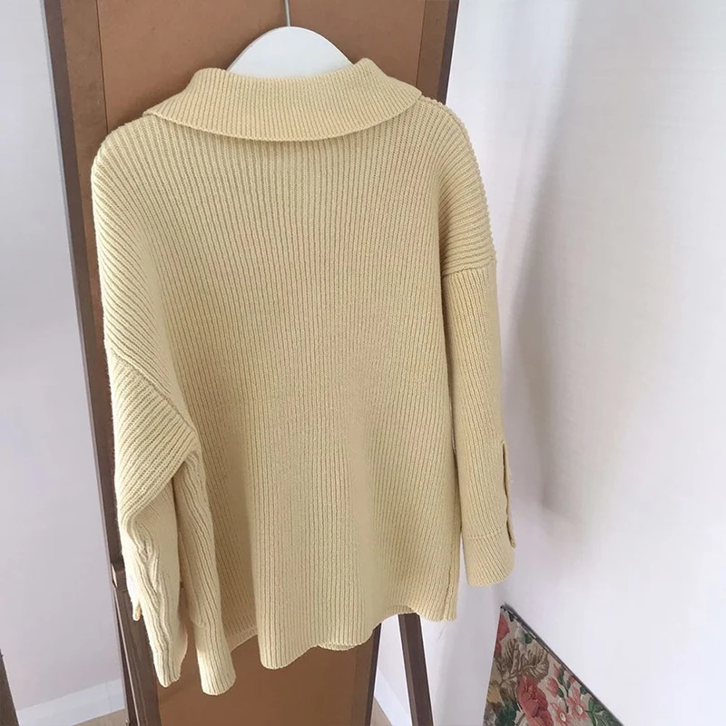 Fitaylor новинка женские кардиганы повседневные отложной воротник однобортный