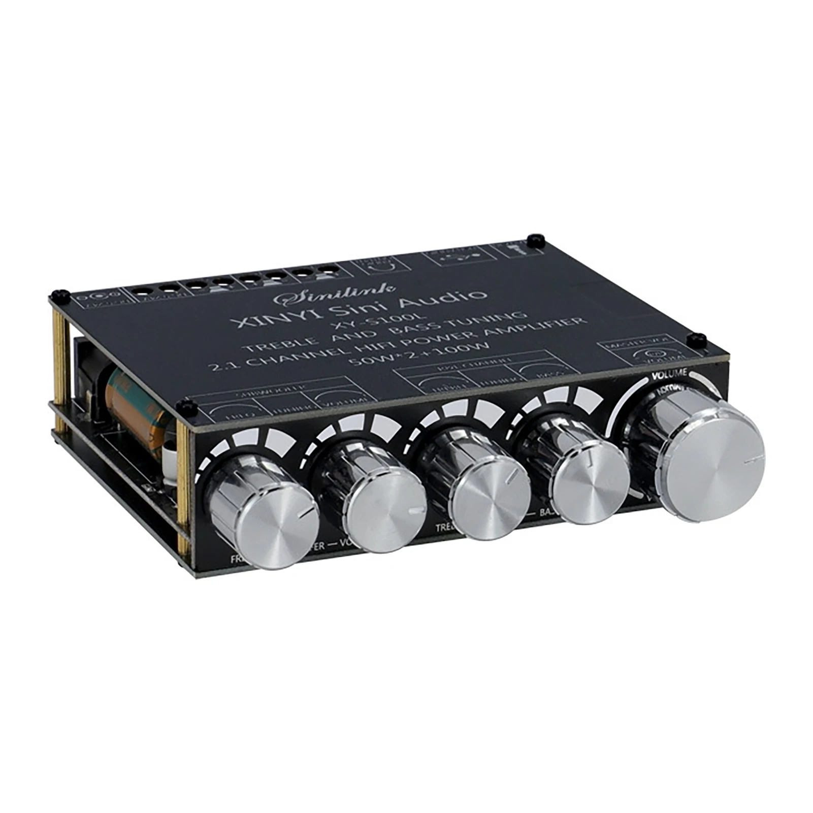 

Treble Bass Control Professional Stereo Bluetooth Compatible 2.1 Channel DIY Module AUX Inputs Amplifier Board Subwoofer Audio