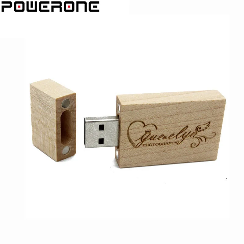 USB флеш накопитель POWERONE в деревянном корпусе 4/8/16/32/64 ГБ|pen drive memory stick|pendrive 4gbwood pendrive