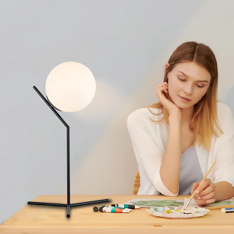 

Modern Glass Ball table lamps Gold Nordic Simple Bedroom Bedside Reading Desk Lamp Home Decor E27 LED Table Light Lamparas