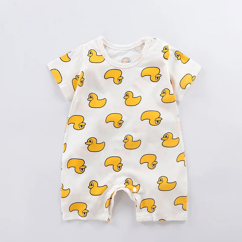 

Летний для новорожденных, одежда с мультяшным дизайном, Детский комбинезон для маленьких девочек и мальчиков, милый костюм с животными для ...