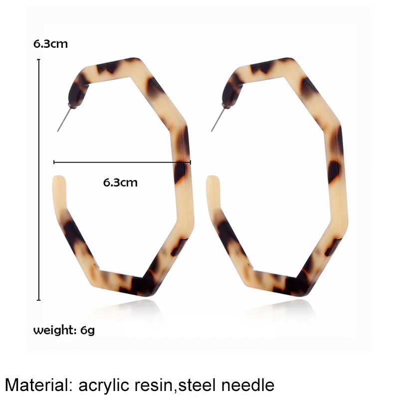 Новые Большие леопардовые круглые акриловые серьги кольца M & G для женщин большие