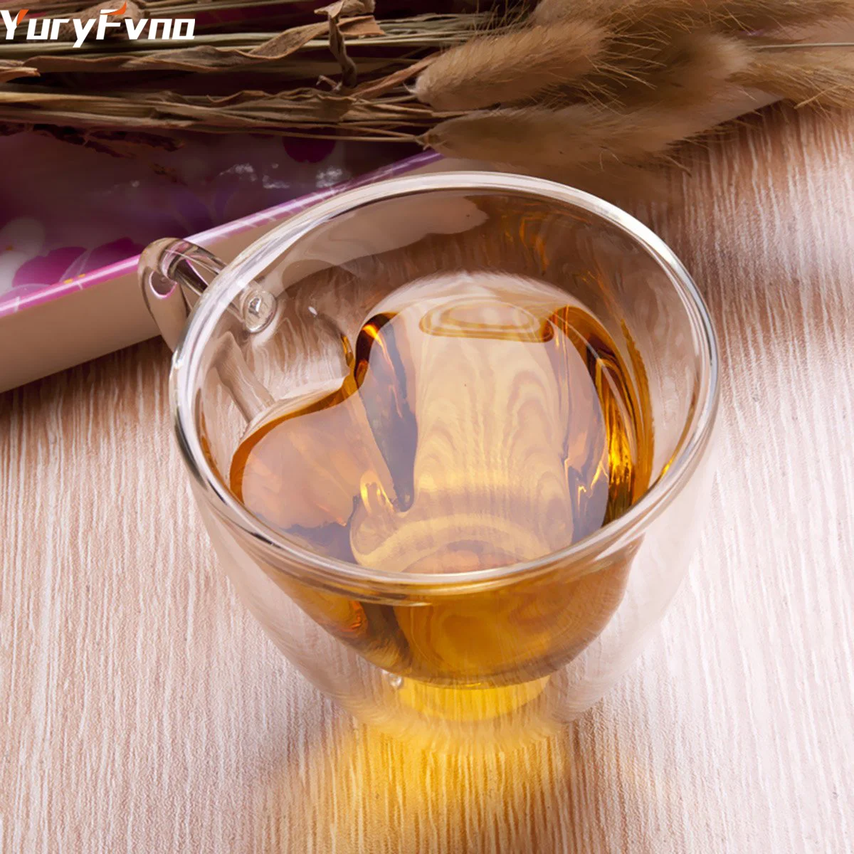 YuryFvna кружка с двойными стенками в форме сердца офисные кружки теплоизоляция