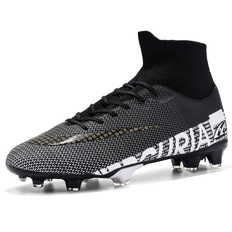 

Adult Kids Soccer Shoe Of Men Comfortable Hight-Cut Football Boots FG/HG Non-Slip Spikes Outdoor Training Football Sneakers