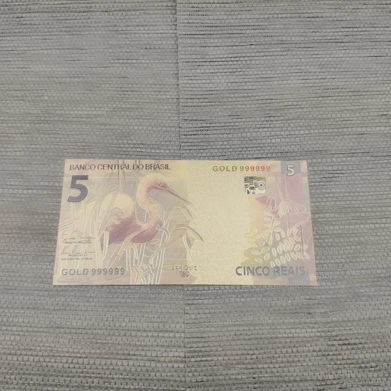 1 шт. Бразилия Bankno 5 Reyals Золотая спиральная платформа для банкнот поделки золотое