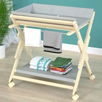 solid wood foldable changing table multi functional newborn baby care massage bath station