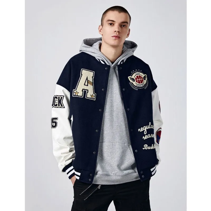 

Baseball Jacket Men Women Varsity Streetwear Letter Flocking Embroidery Harajuku Hip Hop Bomber Coat Oversized College Jackets