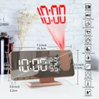 7,3-дюймовый проекционный цифровой двойной будильник для спальни Радио со светодиодным дисплеем Проекция на потолок Зарядное устройство USB Зеркало дисплея температуры и влажности с резервным аккумулятором Проектор 180