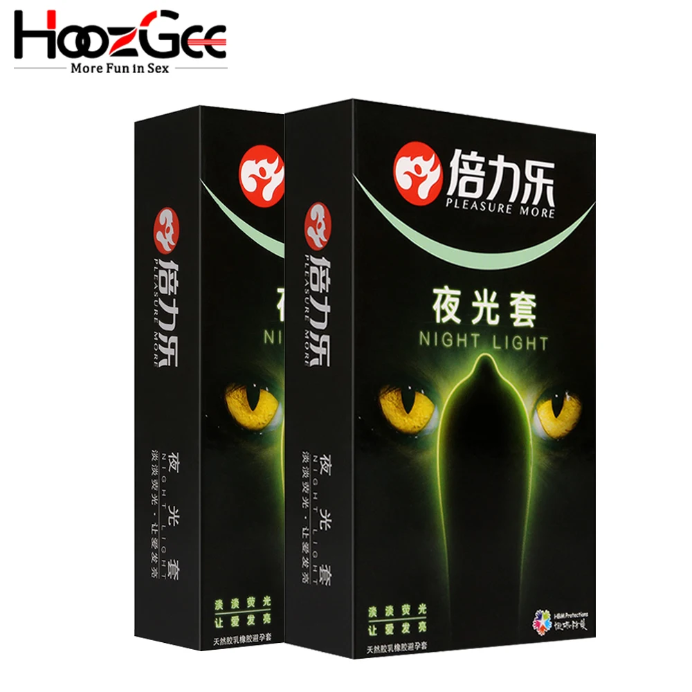 HoozGee Ночной свет презервативы 30 шт. светящиеся + 40 ультратонкие флуоресцентные