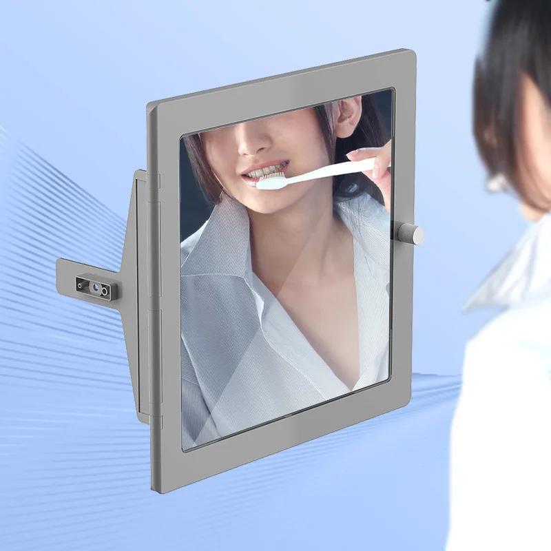 mirror door no frame Полка для туалета, для хранения в ванной, водонепроницаемые настенные полки, Пылезащитная Пластиковая Полка для хранения с зеркальной дверью для ванной - Цвет: mirror door no frame
