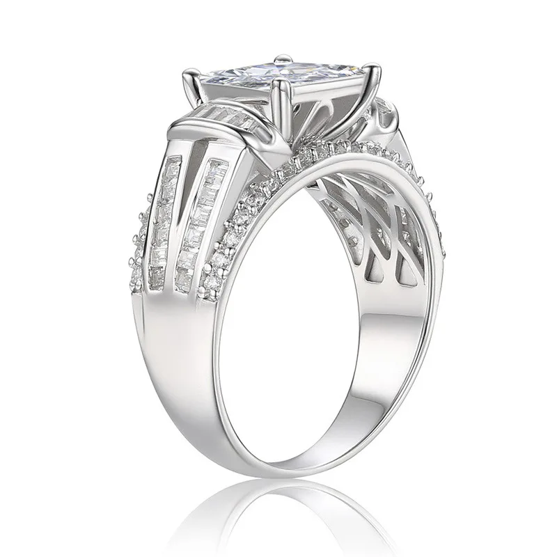 

New fashion ring domineering square ladies diamond ring creative full diamond micro-inlaid ladies wedding ring jewelry