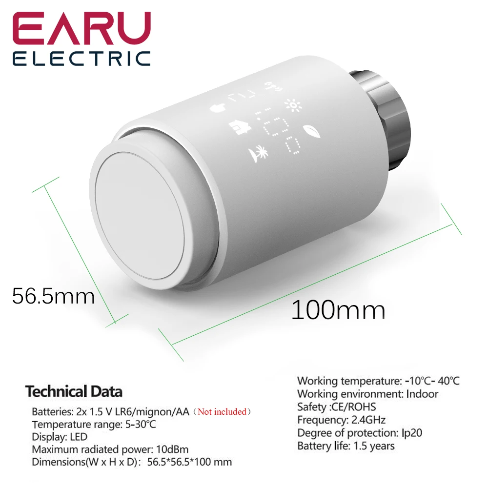Привод радиатора Tuya Smart ZigBee программируемый термостатический клапан с