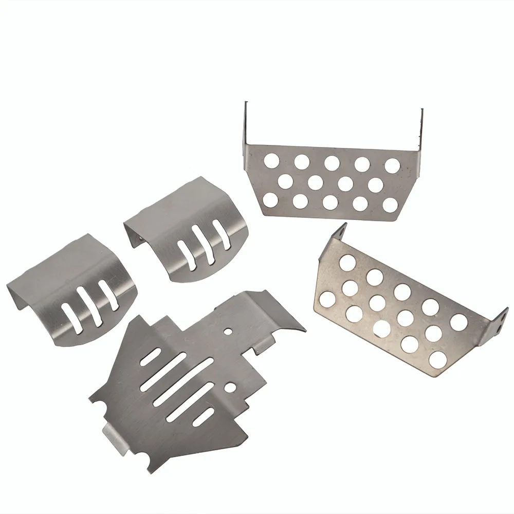 

5PCS Stainless Steel Chassis Armor Axle Protector Skid Plate for Traxxas TRX4 TRX-4 1/10 RC Crawler Car Upgrade Parts