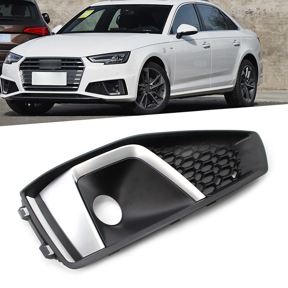 

Car Front Bumper Grille Left Fog Light Lamp Cover Grilles Black ABS For Audi A4 B9 S-LINE S4 2018 2019 2020 8WD807681J