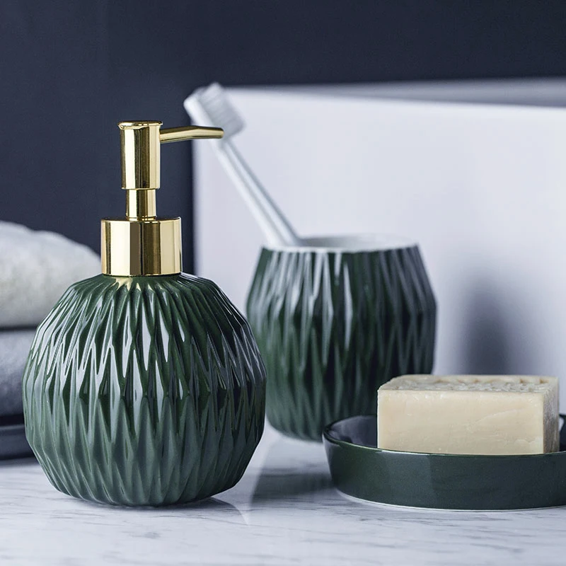 Круглый керамический диспенсер для жидкого мыла 400 мл шампуня бутылка