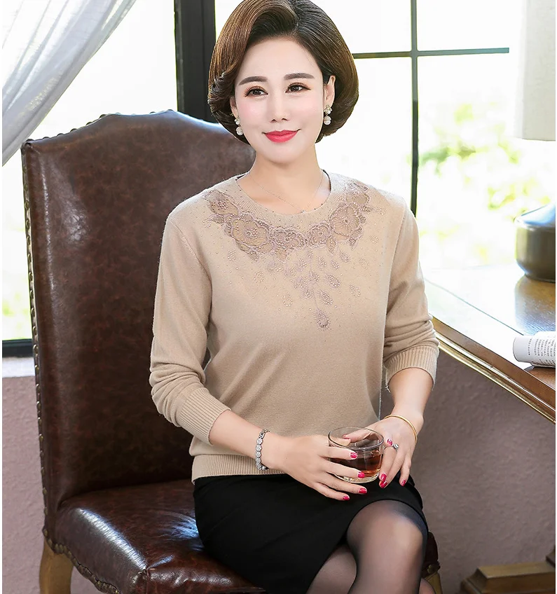 2019 осень и Новинка зимы среднего возраста Женский вязаный свитер из смешанной