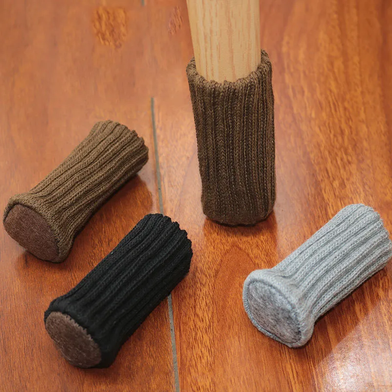 

4pcs/Set Anti Slip Furniture Legs Mat For Chair Socks Bumper Damper Table Feet Rug Caps Felt Pads Knitting Protector