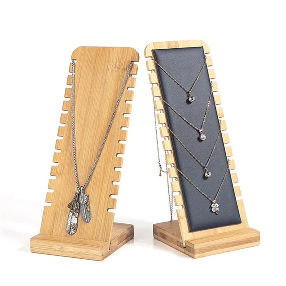 

Bamboo Wood Detachable Assembly Jewelry Display Stand Necklace Storage Display Stand Jewelry Shop Window Display Appliances