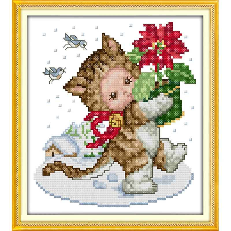 

Everlasting Love Christmas Cat Ecological Cotton Chinese Cross Stitch Kits Counted Stamped 14CT 11CT New Year Sales Promotion