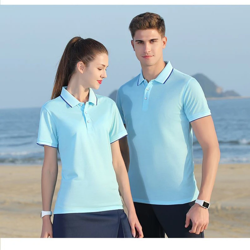 

Women Polo Shirt 21 New Fashion Summer Custom Printed Logo Lapel Short Sleeves Multiple Colour Yellow Large Size Feminina CX1432