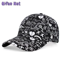 new style mens and womens graffiti baseball cap outdoor sports cap adjustable cotton breathable sun hat