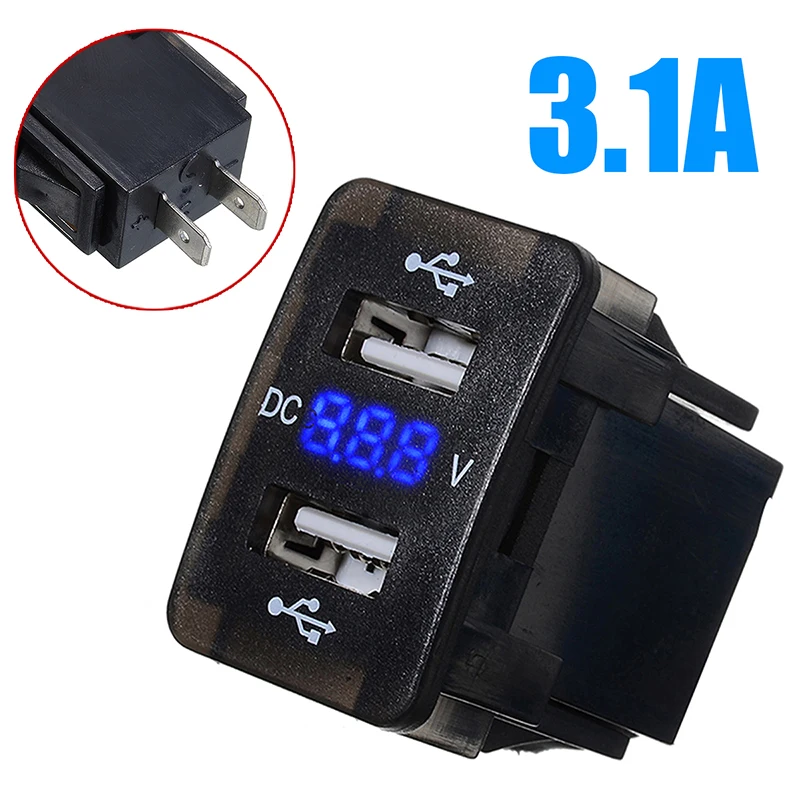 3.1A автомобильное зарядное устройство розетка двойной USB порт зарядное напряжение дисплей адаптер питания Разъем питания светодиодный Вольтметр метр для сотового телефона