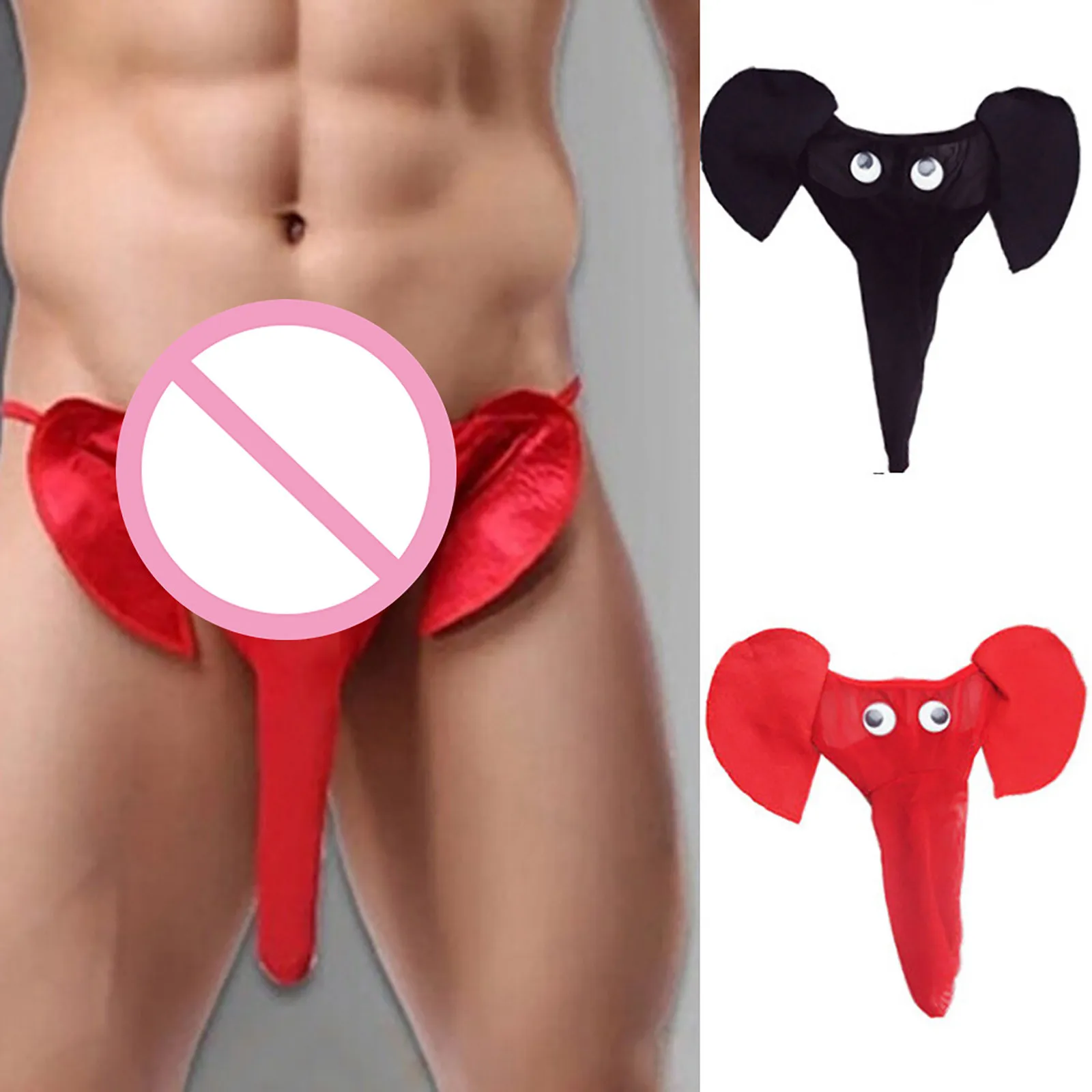 

Men's Sexy Underwear Creative Personality Elephant Thong Elephant Bulge Bag Elastic T Back Thong Panties Culotte Sexy 2021