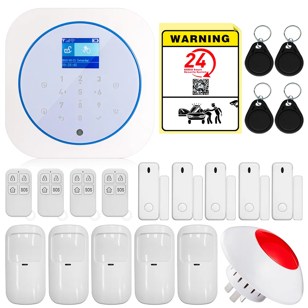 Kit 8 Золотая безопасность WiFi GSM Беспроводная умная домашняя система охранной сигнализации Tuya APP контроль Противоугонная сигнализация - Цвет: Kit 8