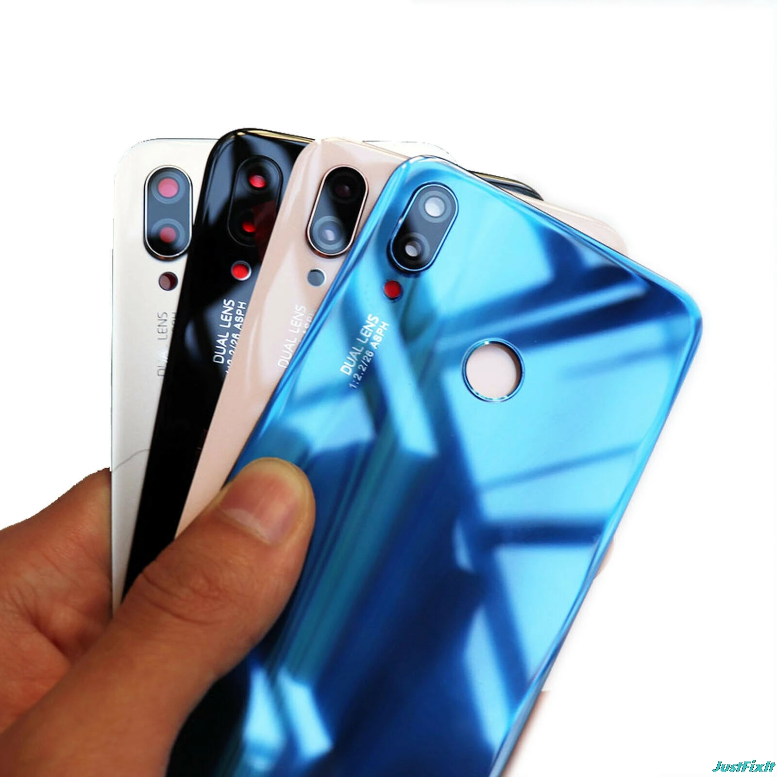 Чехол для huawei P20 Lite чехол батареи Задняя стеклянная панель задней двери с кнопкой