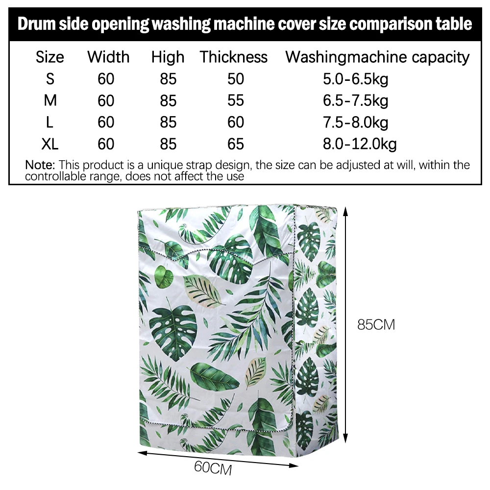 

Waterproof Washing Machine Cover Home Polyester Roller Laundry Silver Coating Dustproof Case Cover Household Protective Cover