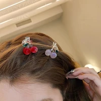 new cherry bangs small hairpin japanese cute top clip summer childrens side clip ponytail holder women girls hair accessories