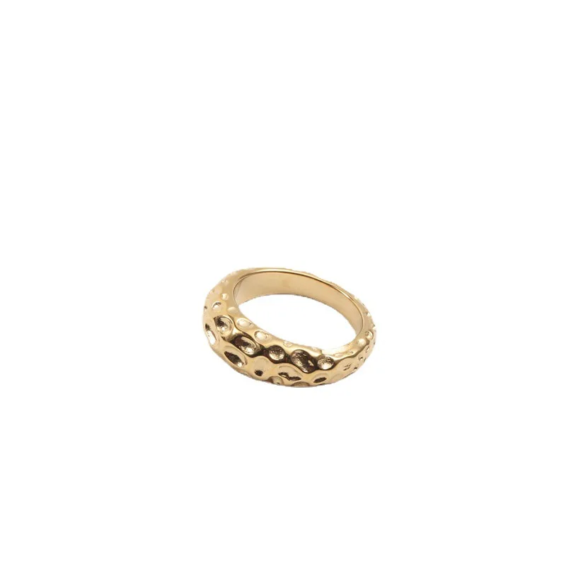 

Stainless Steel Rings Accessories For Women Plated Gold Vintage Steampunk Irregular Trendy Personalized Matching Ring Jewelry