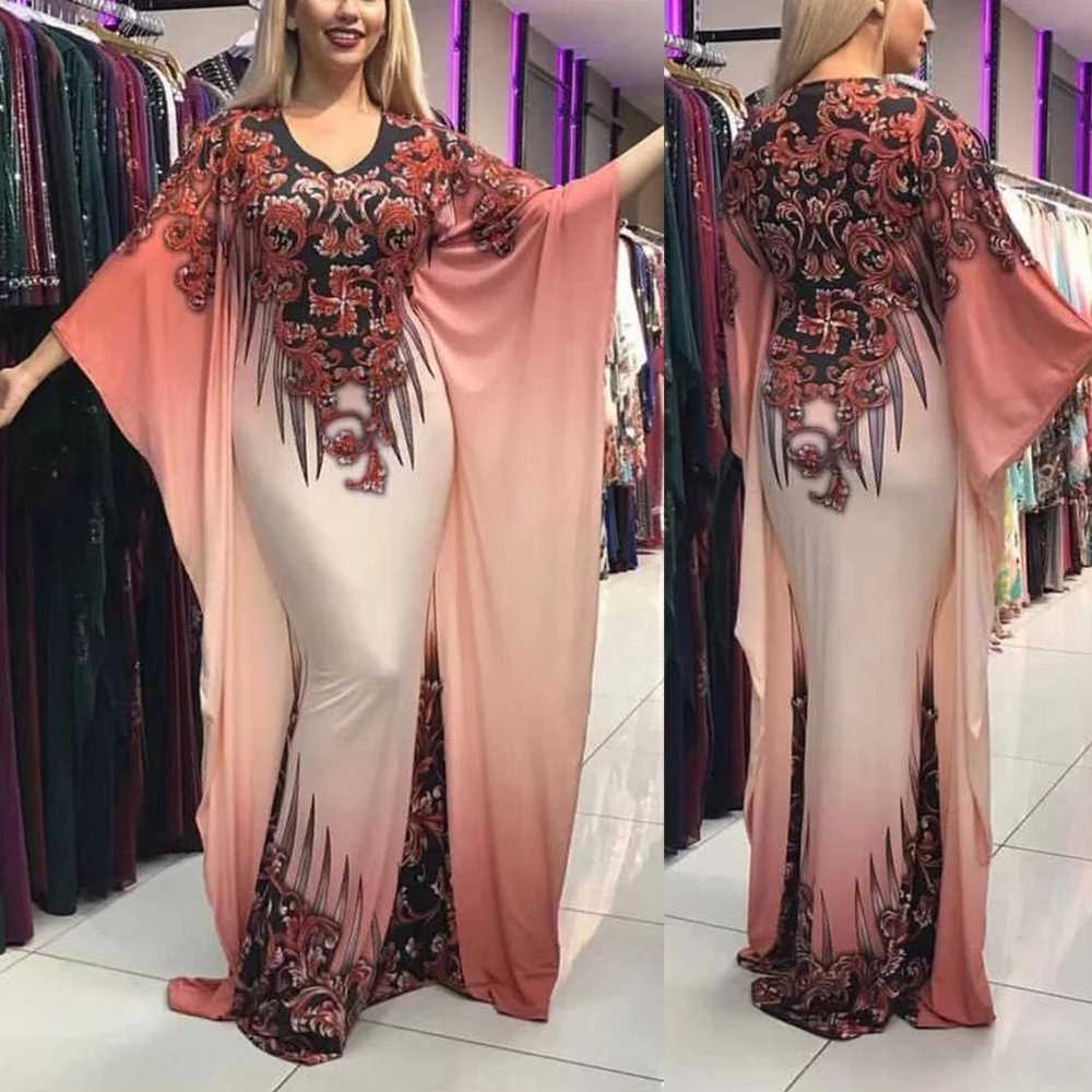 2021 Новая мода в африканском стиле платье с принтом для девочек размера плюс