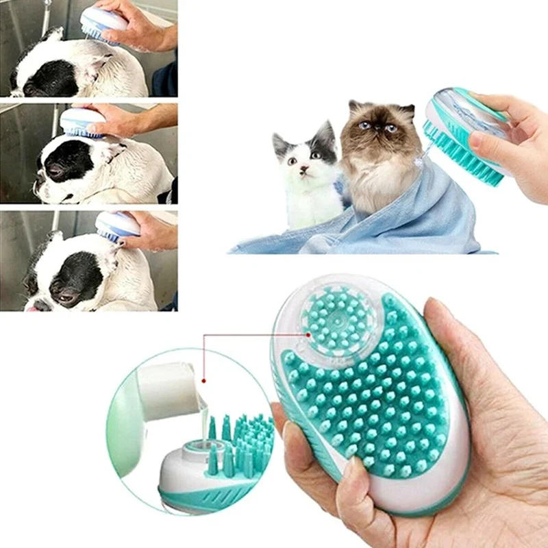 

1pc Pet Dog Bath Brush Comb Pet Supplies Silicone Pet SPA Massage Bath Brush Dogs Cats Shower Hair Grooming Cmob Cleaning Brush