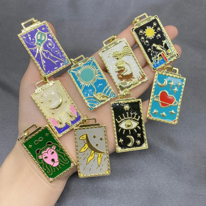 

Индивидуальные эмалированные Подвески 5 шт./лот, прямоугольной формы, абстрактные подвески