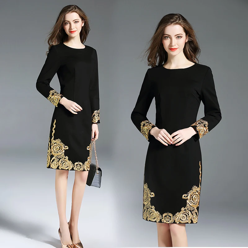 Новинка 2019 весенне Летняя женская одежда Цветочная вышивка однотонное платье с