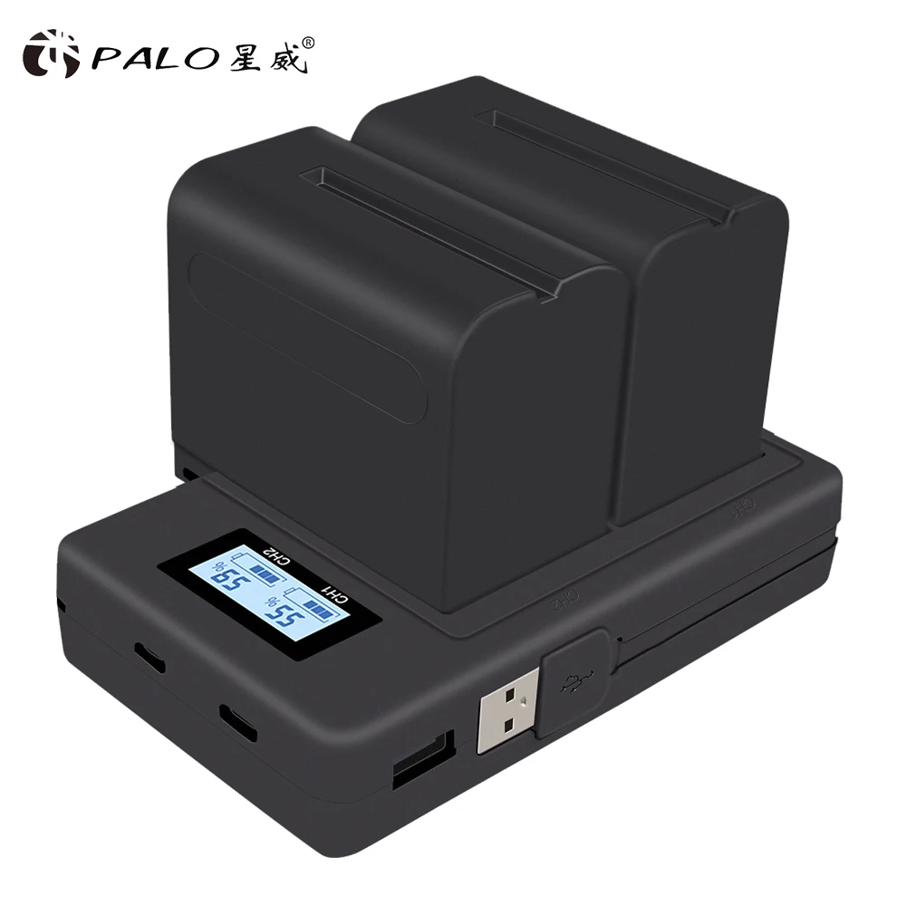 

7200mAh NP-F970 NP NP-F960 F960 F970 Battery with LCD Camera battery Charger for Sony F960 F550 F570 F750 F770 MC1500C 190P