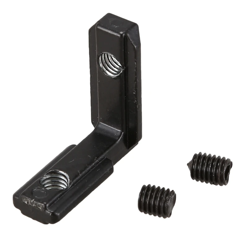 Promotion! 20Pcs Black T Slot L-Shaped Angle Connector Joint Bracket with Screws and Wrench Tool for 2020 Series Aluminum E |