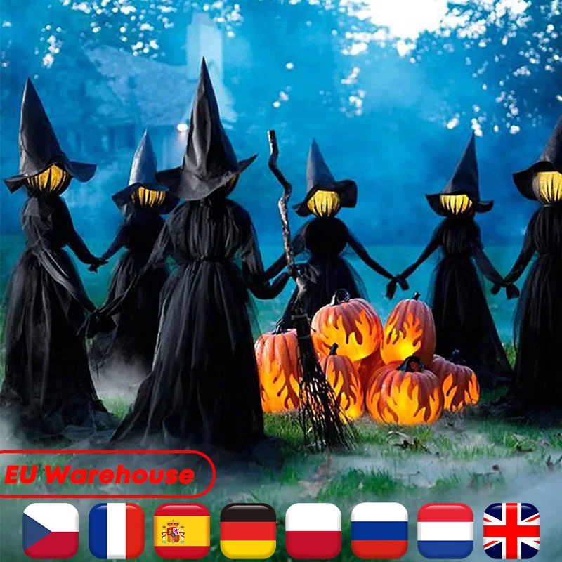 

Хэллоуин, набор украсветильник ящиеся ведьмы, наружные Держите руки, ужас, кричащий ведьмы с подставками, Датчик звуковой активации Decor