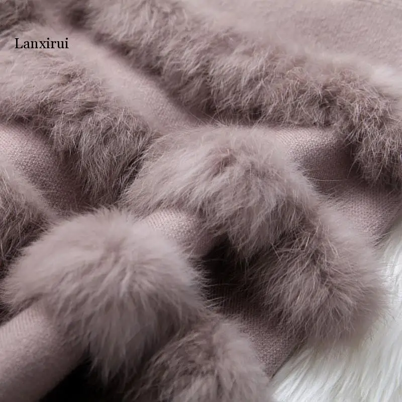 Свободный вязаный жакет из пашмины с кисточками рукавами накидка бахромой