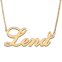 lena love heart name necklace personalized gold plated stainless steel collar for women girls friends birthday wedding gift