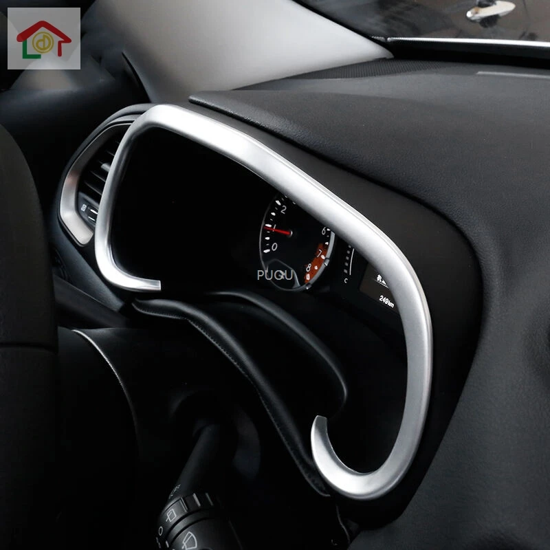 

Для Jeep Renegade 2015 2016 2017-2019 хром приборная Панель датчик матовая крышка отделка рамки противотуманных фар автомобиля Стилизация под давлением Г...