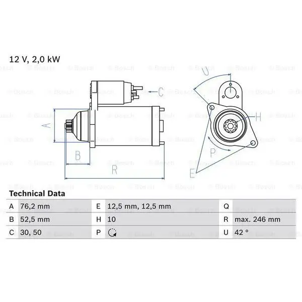 Стартер 2.0Kw\ Audi A2/A3 1.4TDi/1.6/1.9TDi 96 VW Golf/Passat 1 | Автомобили и мотоциклы