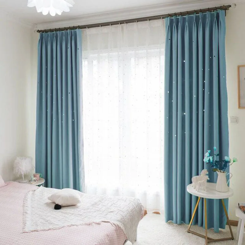 Hollow-Out Stars Children Curtains Cartoon Purple Pink Blackout Drapey Decor Kids Girls Bedroom Living Room Window Tulle X-M2263 | Дом и сад