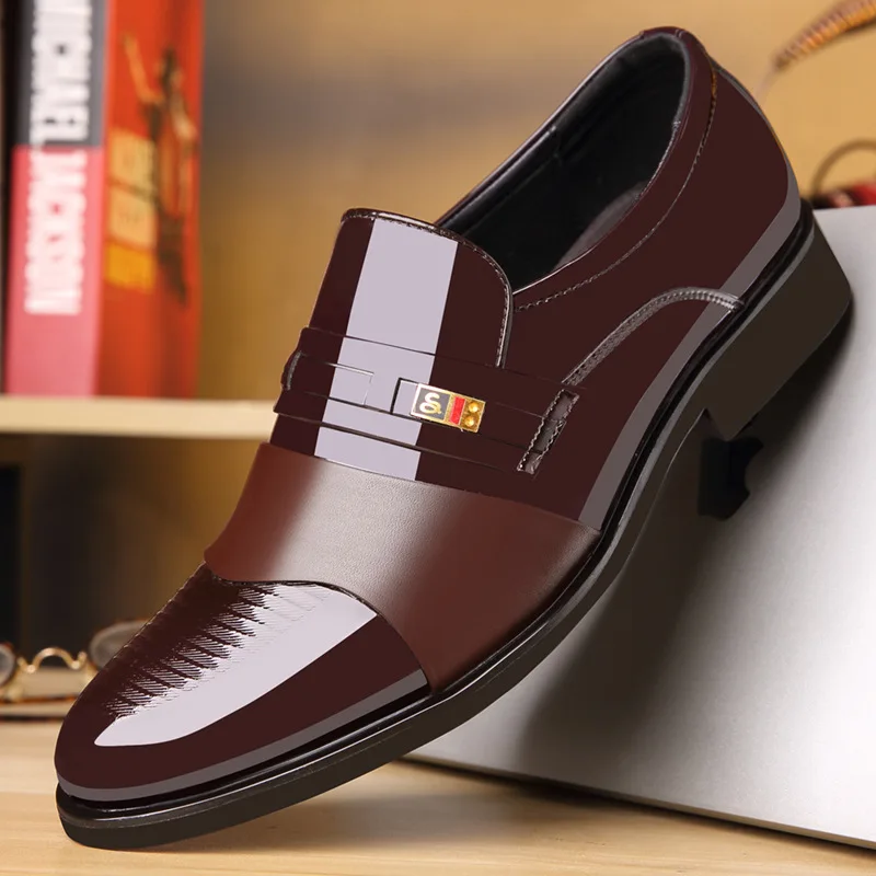 New Fashion Business Dress Men Shoes Classic Leather Men'S Suits Shoes Fashion Lace-up Dress Shoes Zapatos Casuales De Hombre